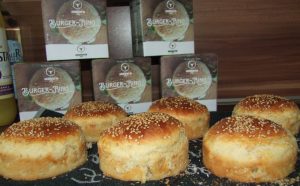 die Seitenansicht der Burger Buns